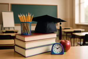 generate an image that represents the education system do not include faces or words in the image-1