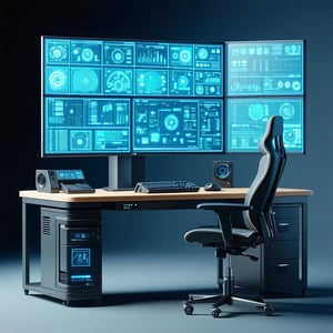 security monitoring model with a computer a desk-1